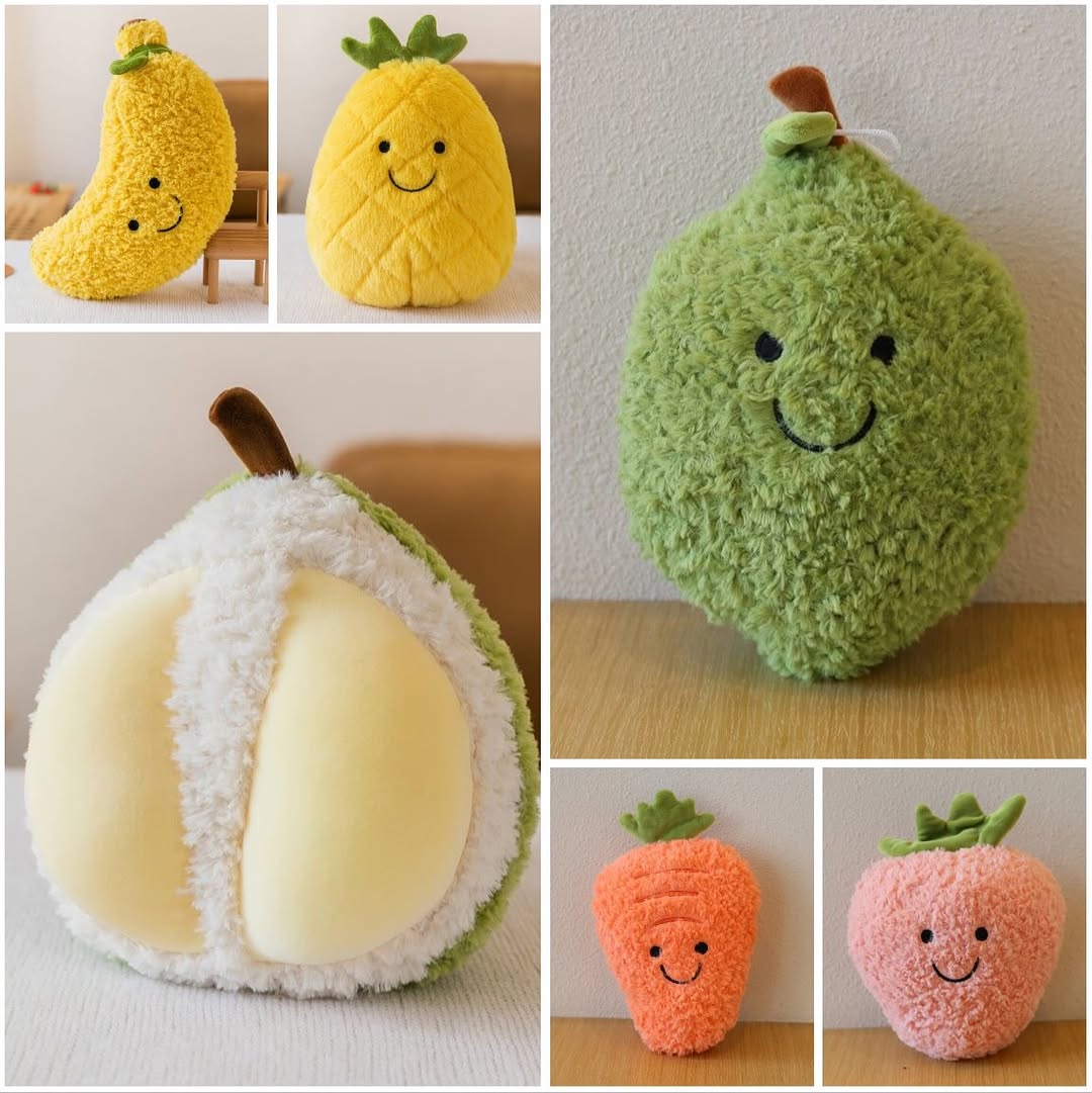 Mini peluches de frutas