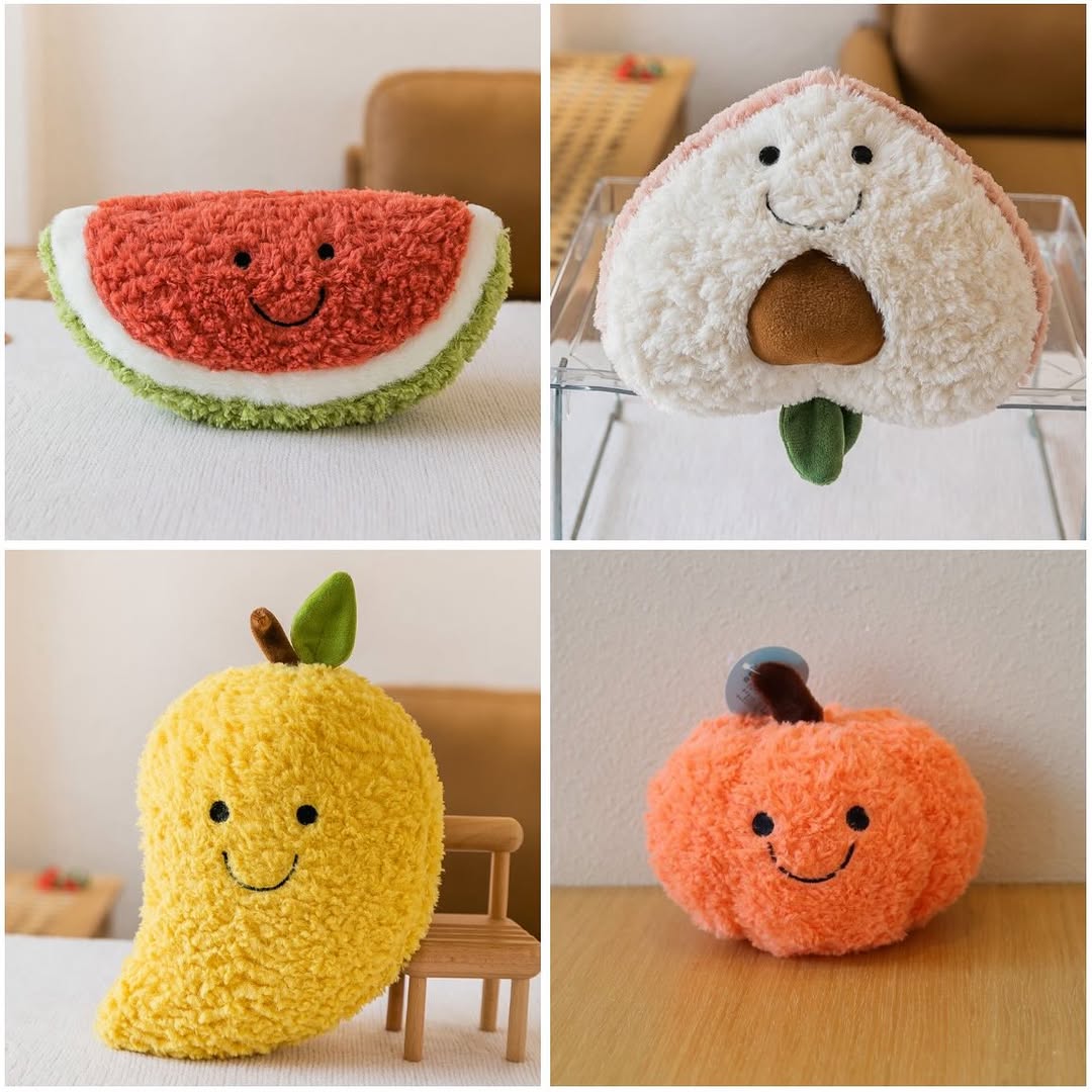 Mini peluches de frutas