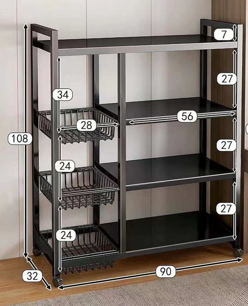 Estante de Cocina de acero inoxidable – Ruedas Incluidas