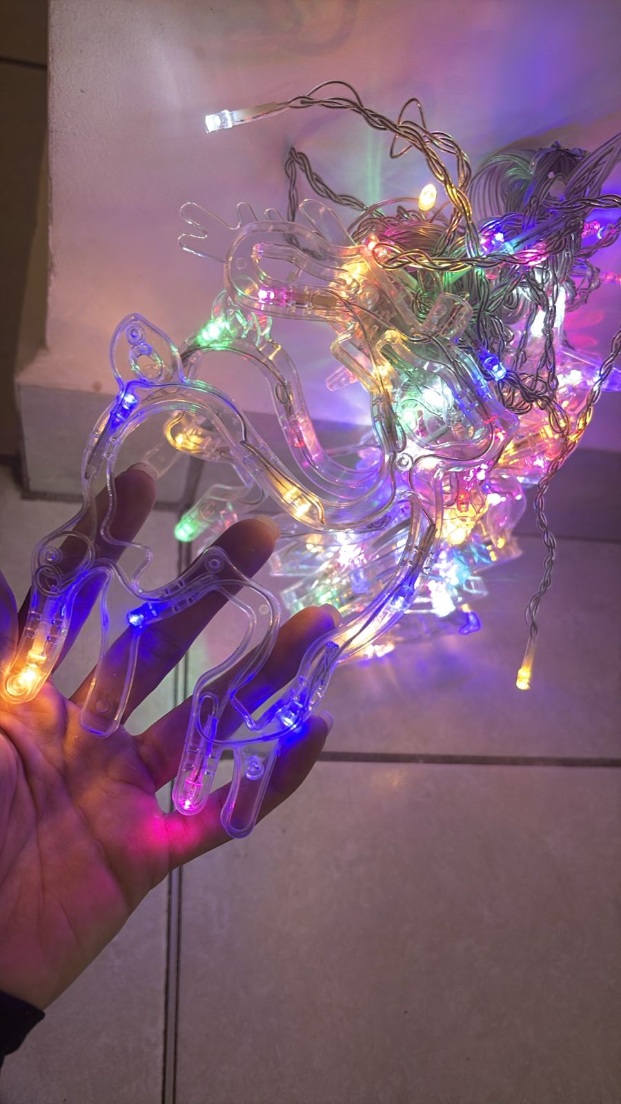 Luces led navidad - Reno, estrellas y campana