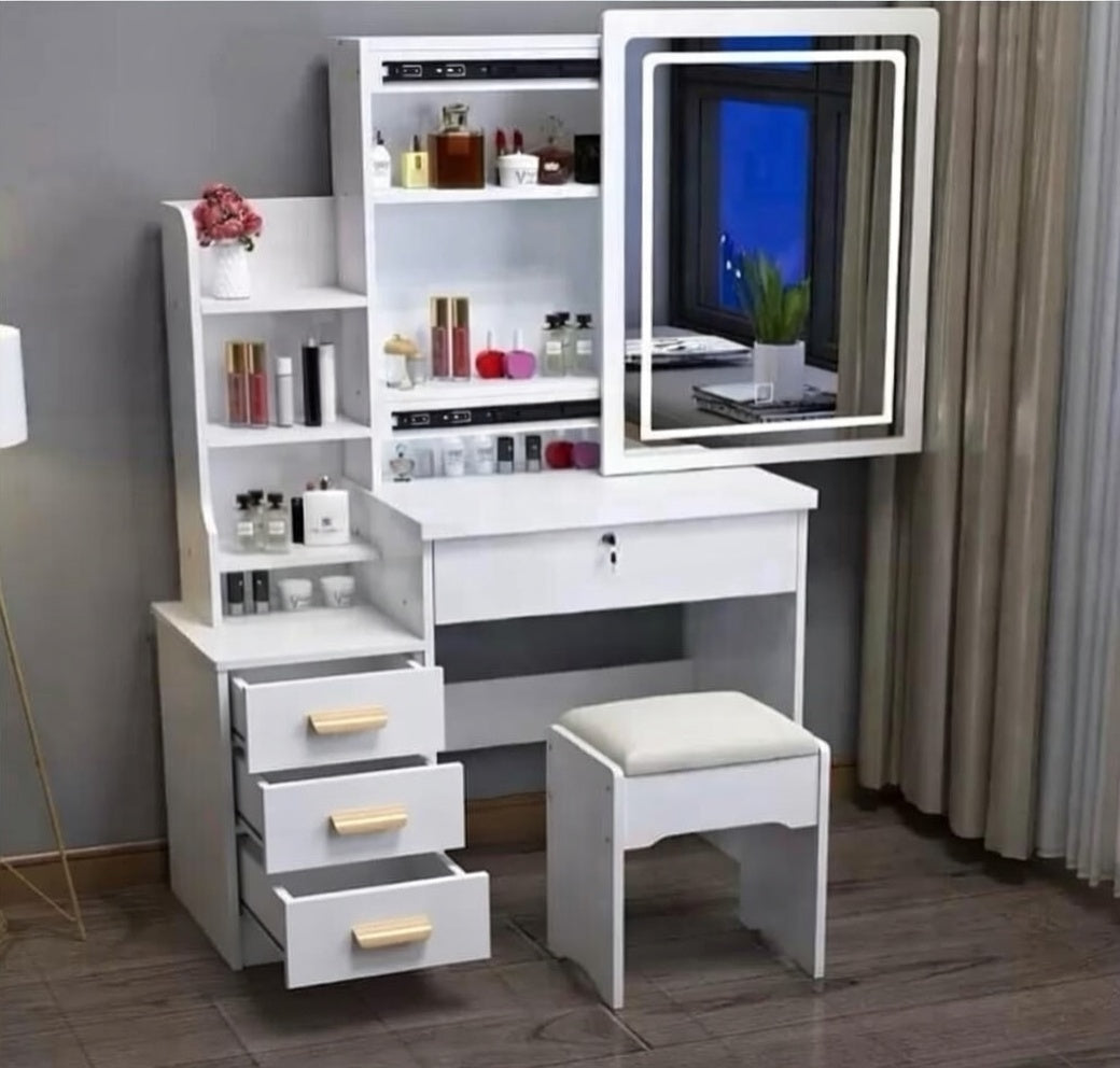 Tocador Moderno con Luz LED – Elegancia, Orden y Funcionalidad