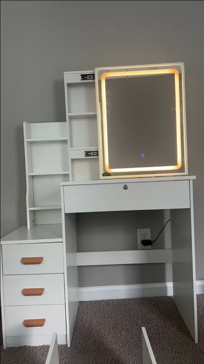 Tocador Moderno con Luz LED – Elegancia, Orden y Funcionalidad