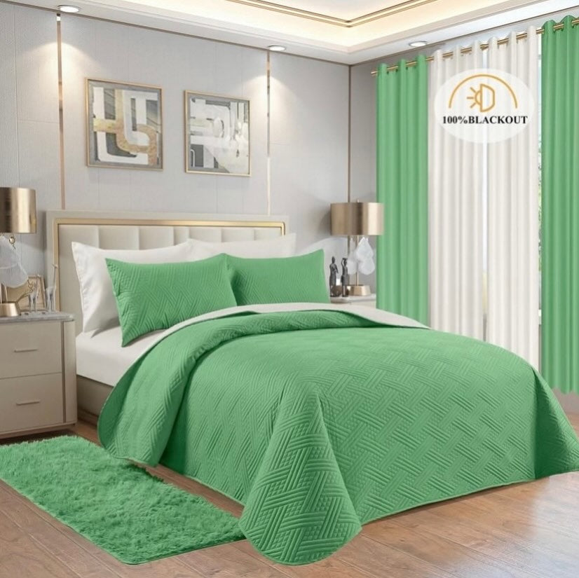 Juego de Cama 12 Piezas con Cortinas BLACKOUT – King/Queen