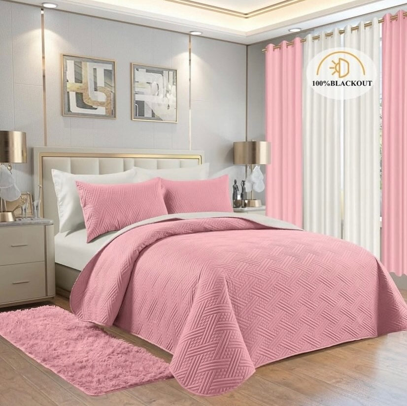 Juego de Cama 12 Piezas con Cortinas BLACKOUT – King/Queen