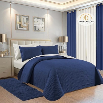 Juego de Cama 12 Piezas con Cortinas BLACKOUT – King/Queen