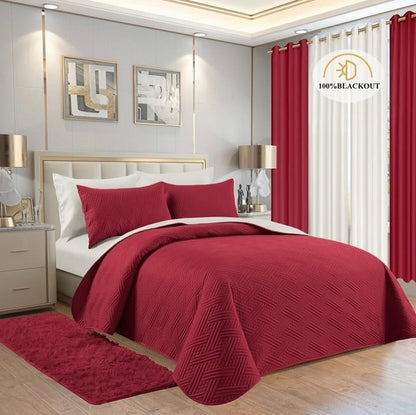 Juego de Cama 12 Piezas con Cortinas BLACKOUT – King/Queen