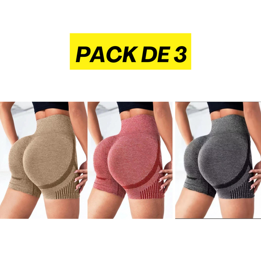 Pack(3) Short fitness levanta gluteos
