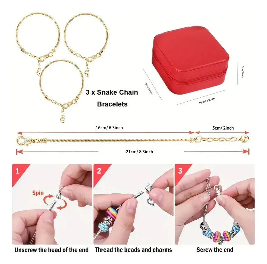 Pulseras navideñas Kit Joyero + 3 pulseras