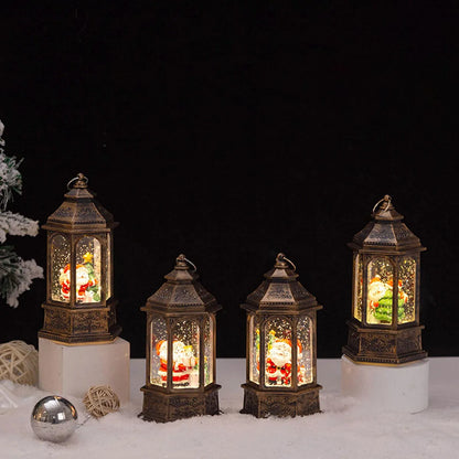 Farol Colgante Navideño con luz y nieve