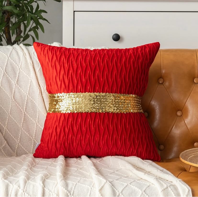 Forro de Cojín Navideño con Diseño Elegante