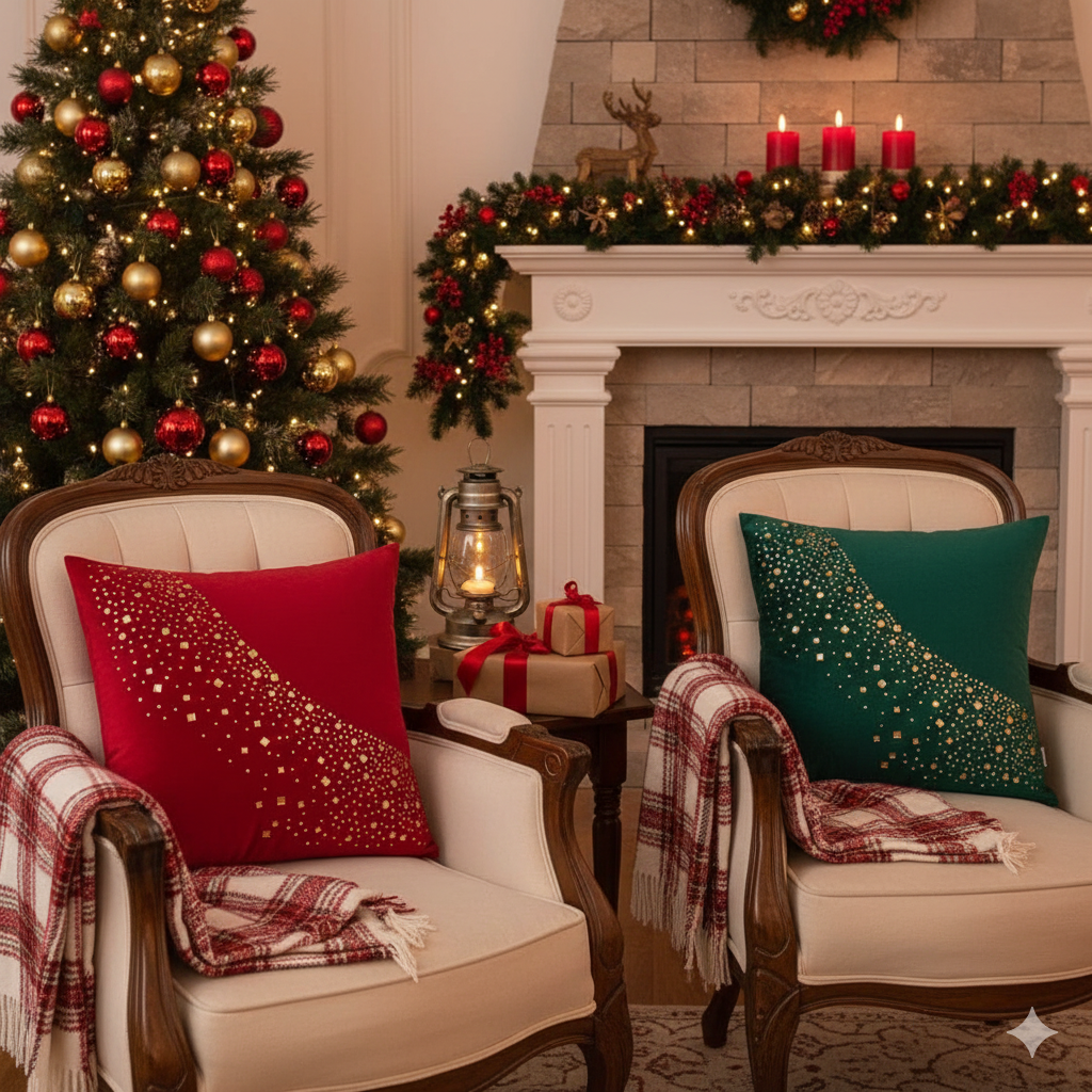 Forro Navideño de Terciopelo