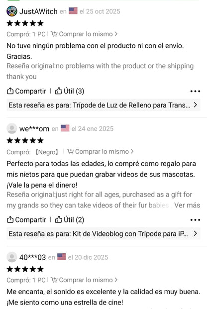 Kit Completo para Vlogs – Todo lo que Necesitas para Crear Contenido en tus redes sociales