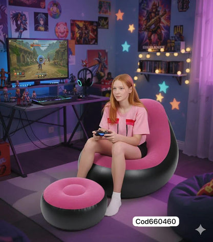 Sillón Inflable con Reposapiés – Relájate Donde Quieras con Máxima Comodidad