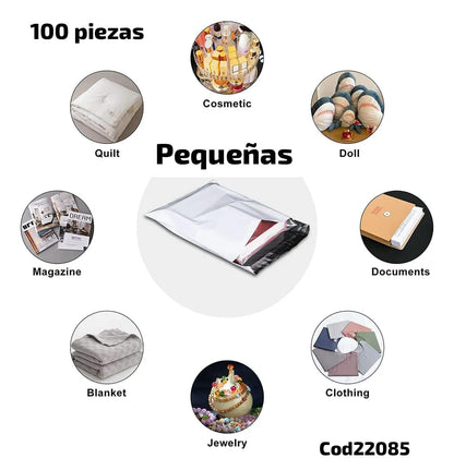 Paquete de 100 bolsas de Empaque Autoadhesivas – Presenta y Protege tus Productos