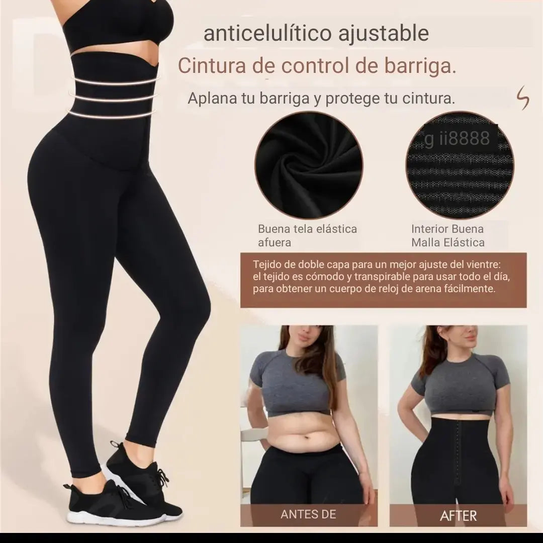 Leggins de corse de cintura alta control de abdomen