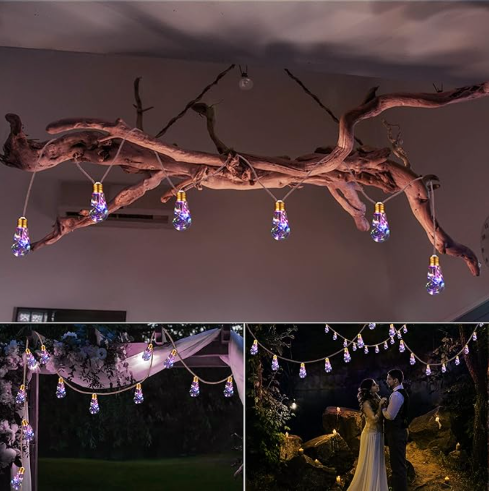 Guirnalda LED SOLAR Tipo Bombillo 8m – Decoración Navideña y Exterior