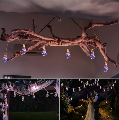 Guirnalda LED SOLAR Tipo Bombillo 8m – Decoración Navideña y Exterior