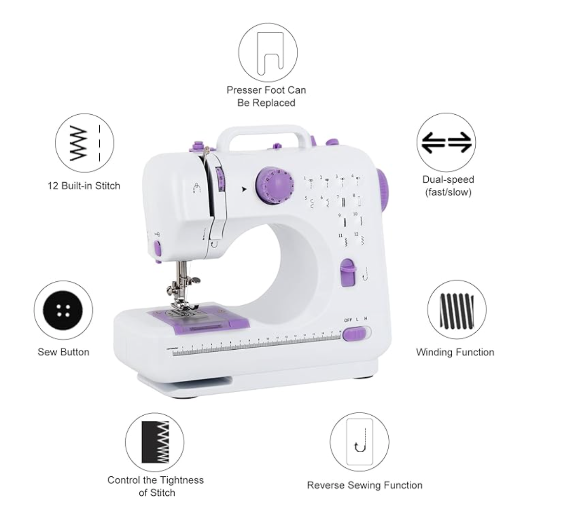 Mini Máquina de Coser Portátil – Ideal para Principiantes, Reparaciones Rápidas y Manualidades