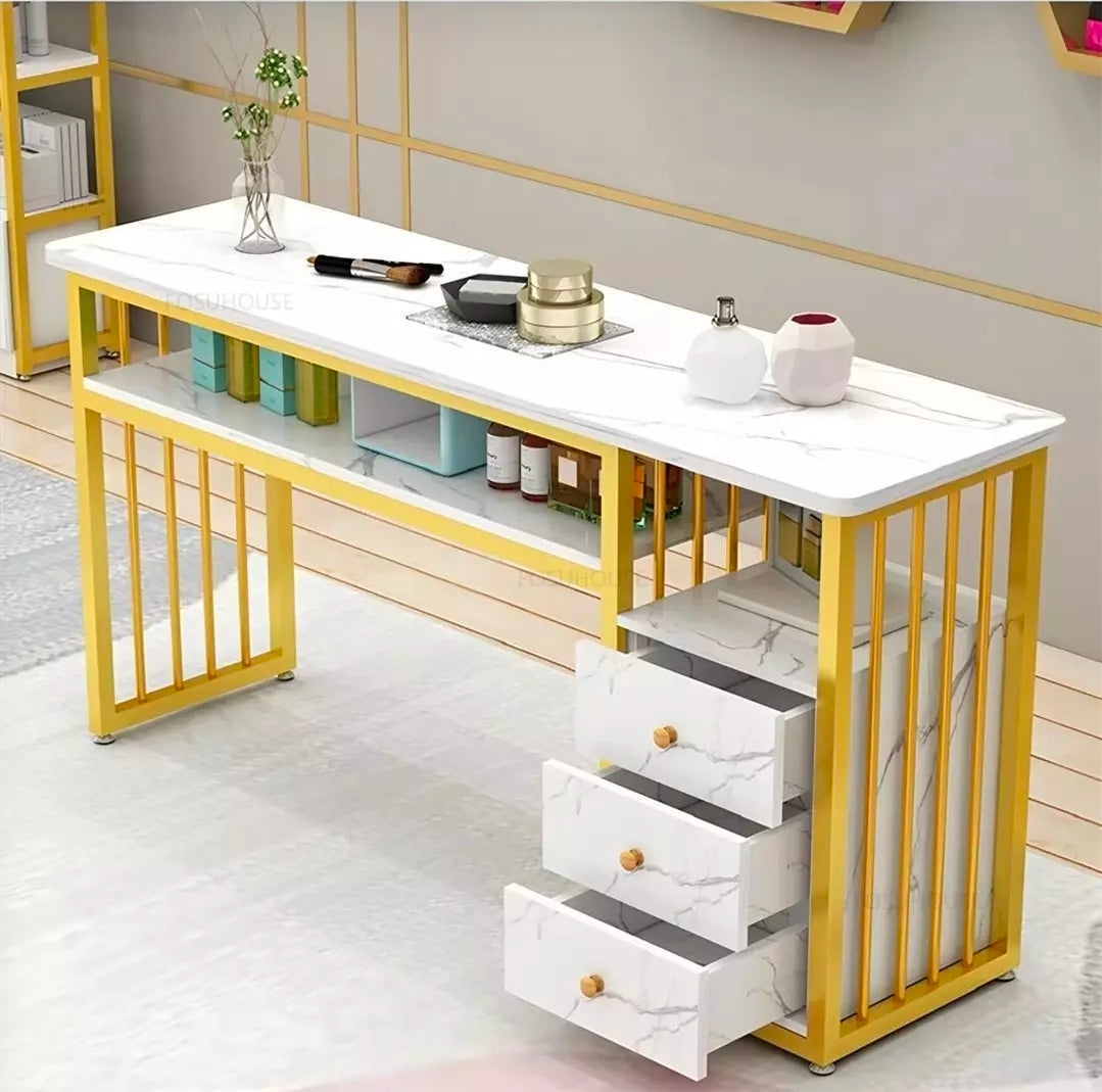 Mesa Profesional de Manicura con 3 Gavetas – Orden, Estilo y Comodidad