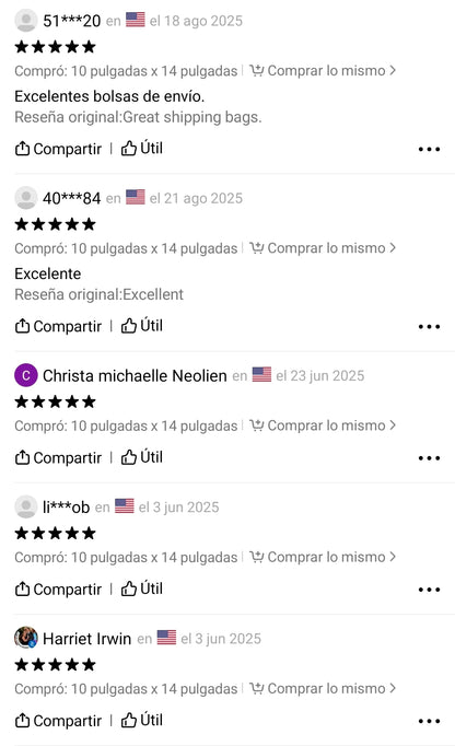 Paquete de 100 bolsas de Empaque Autoadhesivas – Presenta y Protege tus Productos