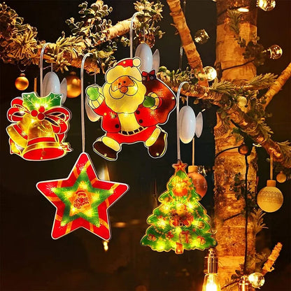 Luces papa noel y estrellas