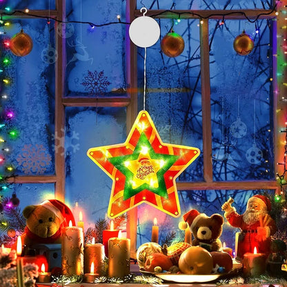 Luces papa noel y estrellas