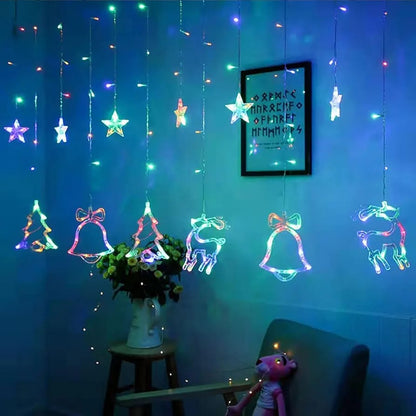 Luces led navidad - Reno, estrellas y campana