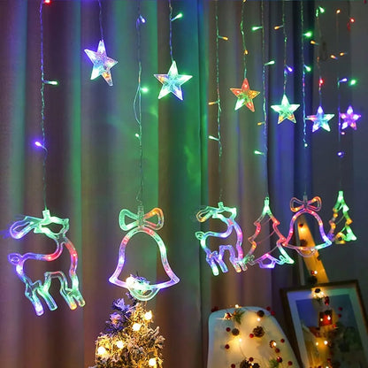 Luces led navidad - Reno, estrellas y campana