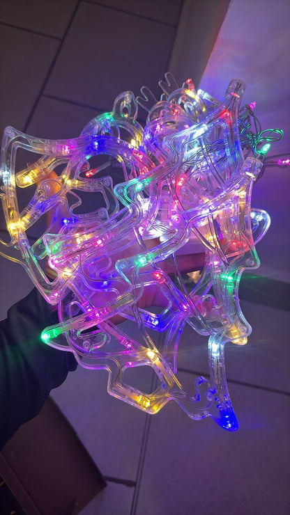 Luces led navidad - Reno, estrellas y campana