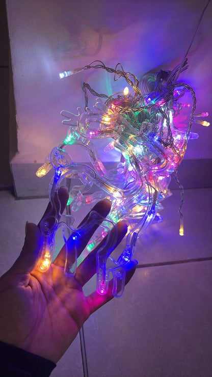 Luces led navidad - Reno, estrellas y campana