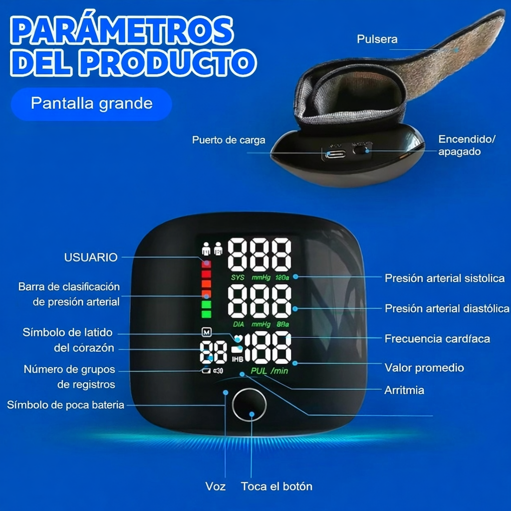 Tensiómetro de Muñeca Digital - monitorea tu presión en casa!