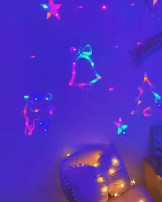 Luces led navidad - Reno, estrellas y campana